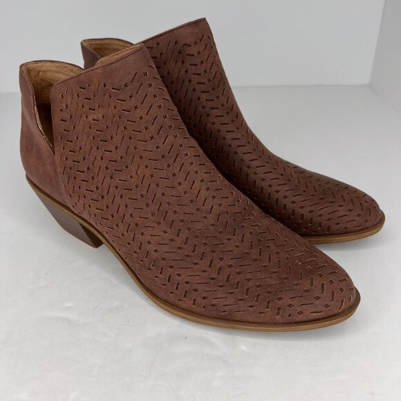 LifeStride Womens Payton Brown Perforated Faux Leather Slip On Size 11 M Bootie - Picture 2 of 10